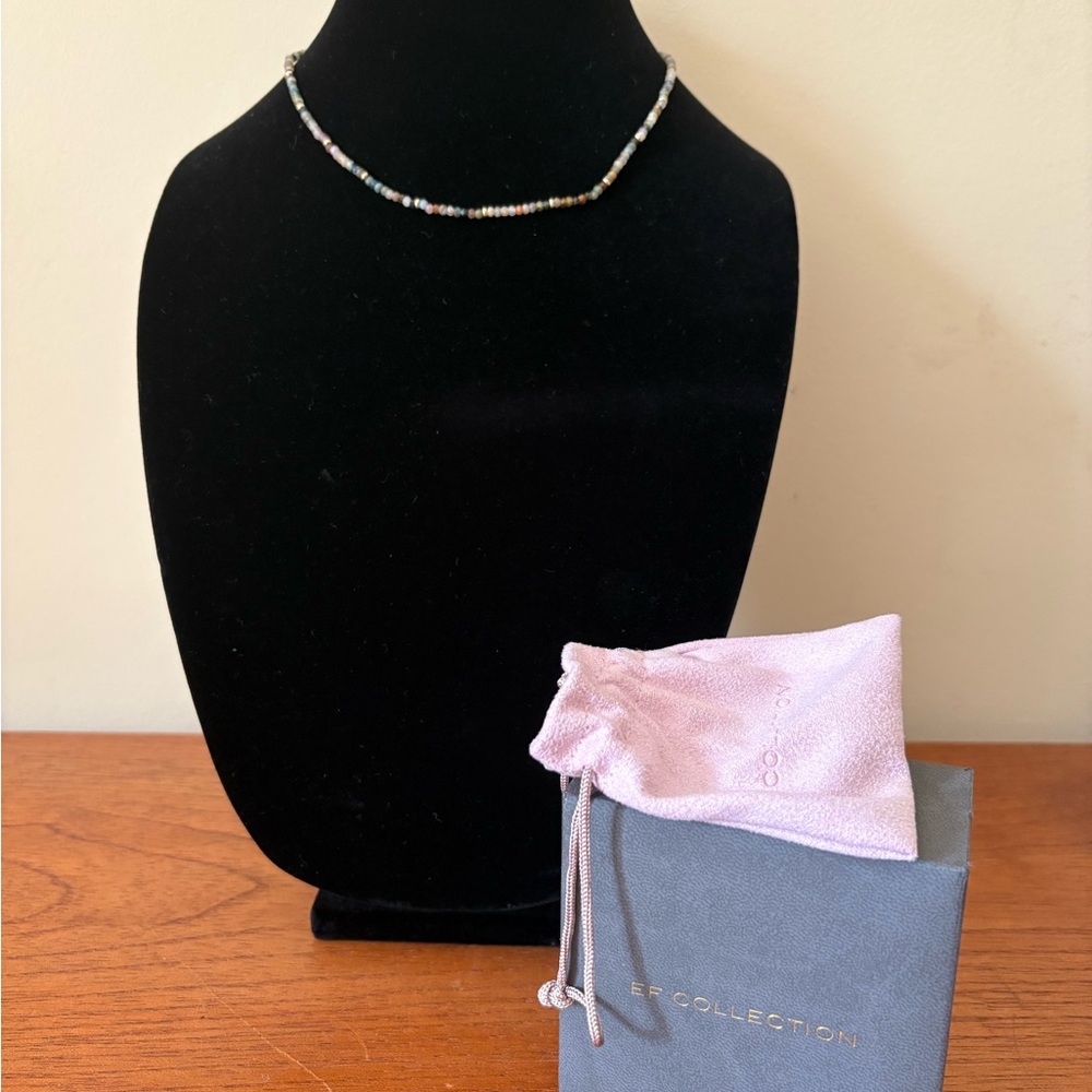 Birthstone Bead Necklace in Tourmaline by EF Collection